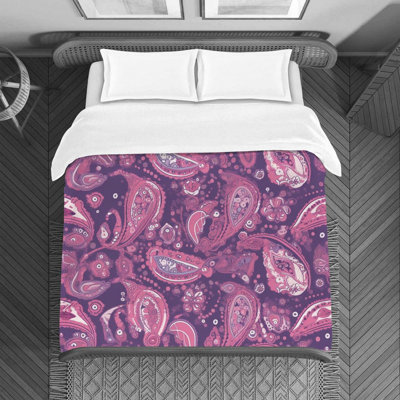Paisley Pink/Purple Microfiber Duvet Cover