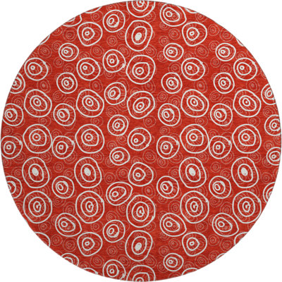 Premium Machine Washable Prisco Red Rug