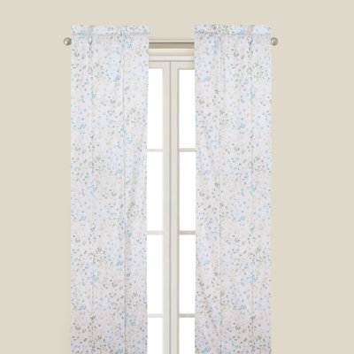 Gracie Lauren Petite Spring Floral Cotton Window Curtain Drapery Single Panel