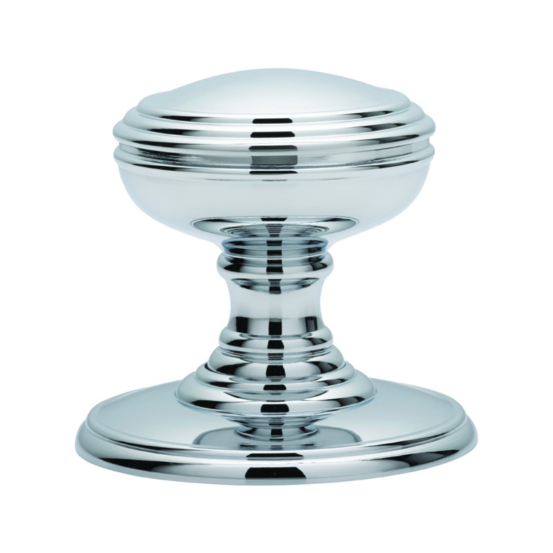 Burdine Double Dummy Door Knob, Polished Chrome
