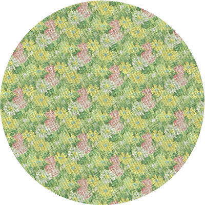 Tapis vert à motif floral Kajol