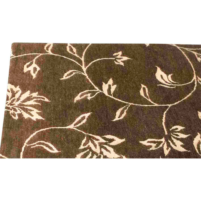 Tapis brun noué à la main de haute qualité