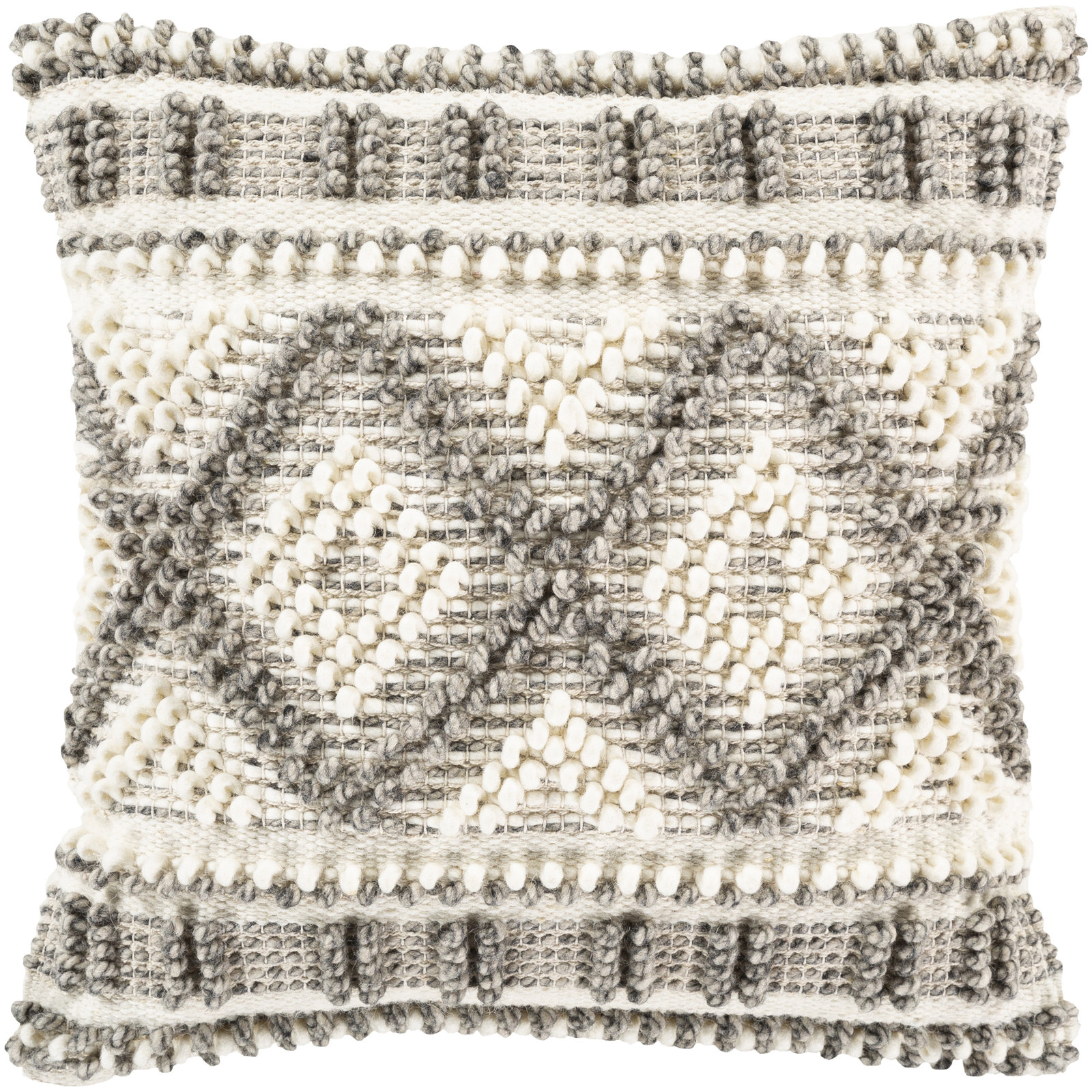 Reni Geometric Cotton Throw Pillow, 22" x 22", Polyester