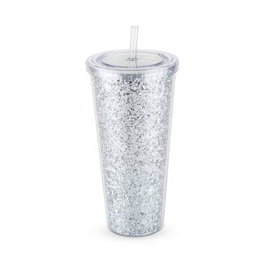 Kate Spade New York Insulated Initial Tumbler with Reusable  Straw, 20 Ounce Acrylic Travel Cup with Lid, A (Navy Blue): Tumblers &  Water Glasses