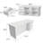 86.6" W Double-Sided Kitchen Island with Marble Surface, 6 Drawers, and 4 Doors