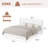 King Size Bed Frame with Lift Up Storage, Corduroy Upholstered Platform Bed with Wingback Headboard, Solid Wooden Slats, No Box Spring Needed, Hydraulic Support, White-2035002008-2035002012