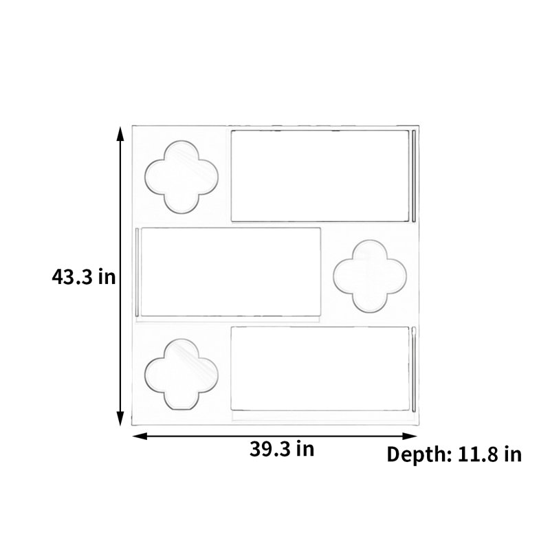 Jopling, (3 tablettes) H 43,3 po x l 39,3 po x P 11,8 po