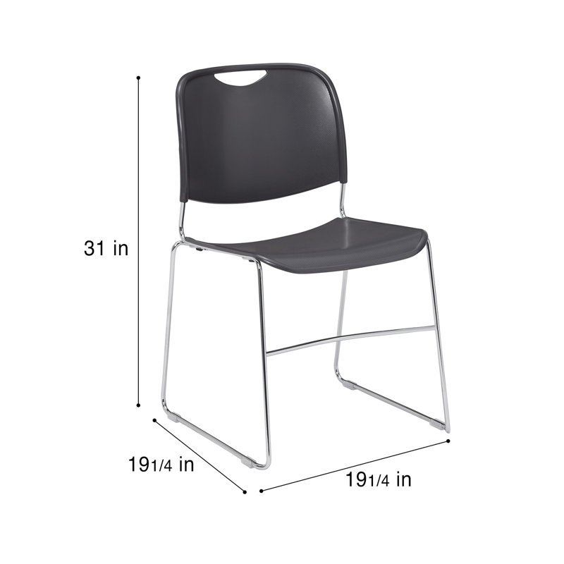 Naomi Premium Stack Chair, Pack of 2, Gray