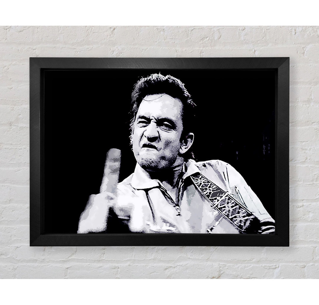 Johnny Cash Finger B N W - Einzelne Bilderrahmen Kunstdrucke