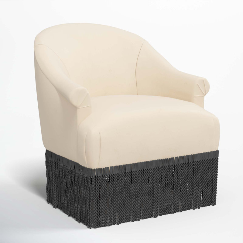 Fauteuil à oreilles Callie, Noir, Velours performance perle classique