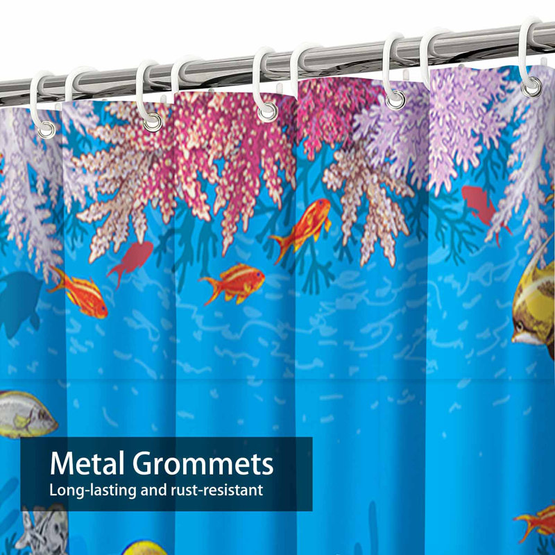 Rideau de douche imperméable avec 12 crochets Reef, L 72 po x l 78 po