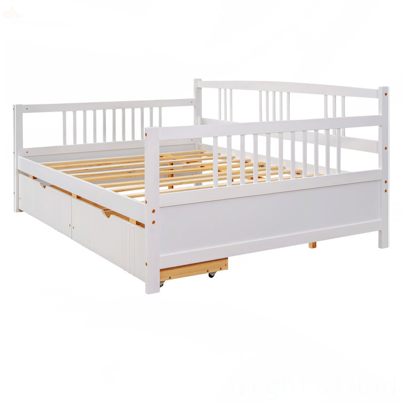 Full Size Daybed Wood Bed With Two Drawers