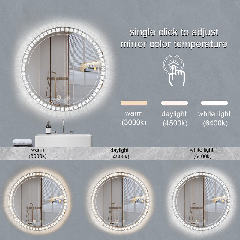 Miroir de salle de bain Hetem, 24 po x 24 po