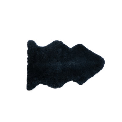  Luxury Curly Sheepskin Rug Single Dark Navy