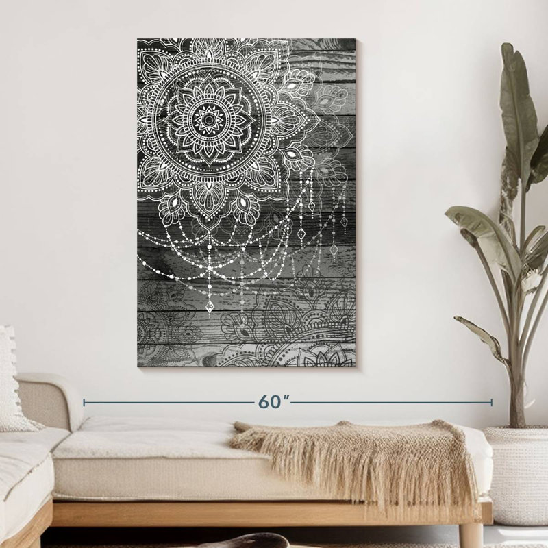 " Boho Mandala Flower ", 48" H x 32" W x 1.25" D