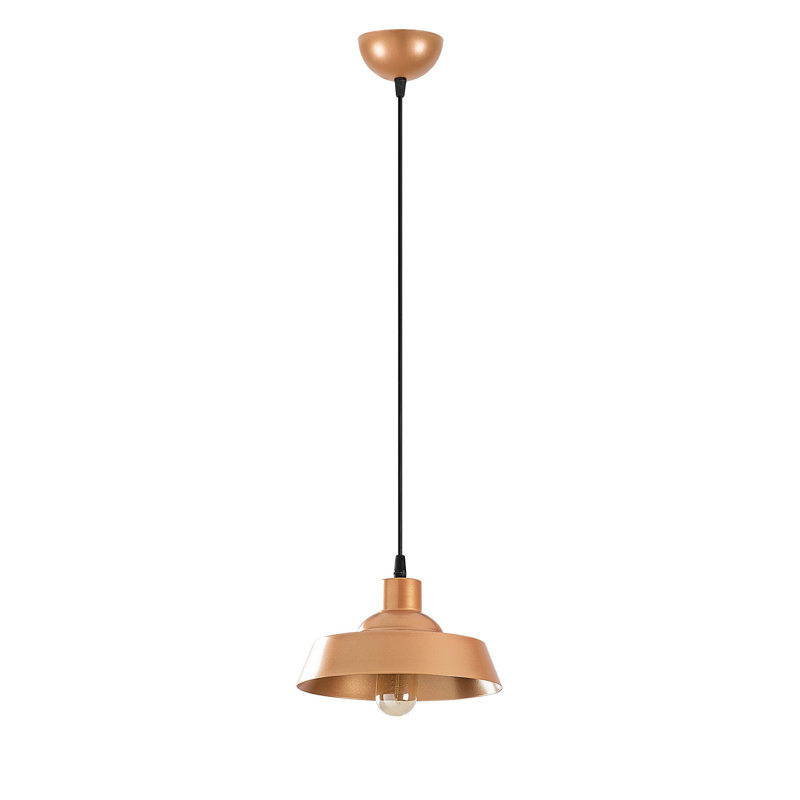 Luminaire suspendu en forme de dôme à 1 lumière Excalibur, Cuivre, H 42,13 po x l 8,66 po x P 8,66 po