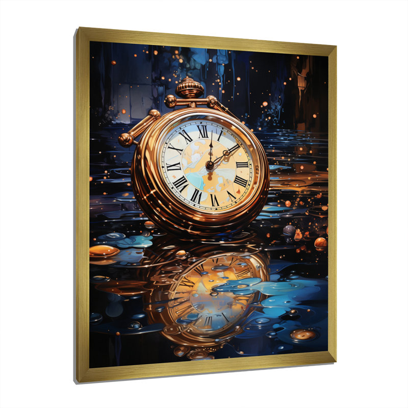 «Watch Timeless Reflections Pointillism I», reproduction sur toile, H 32 po x l 16 po x P 1 po, Cadre doré à une seule photo