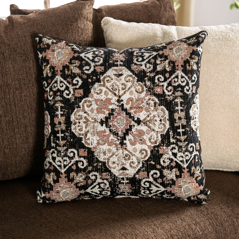 91.4" W Transitional Sofa, Chocolate/Tan