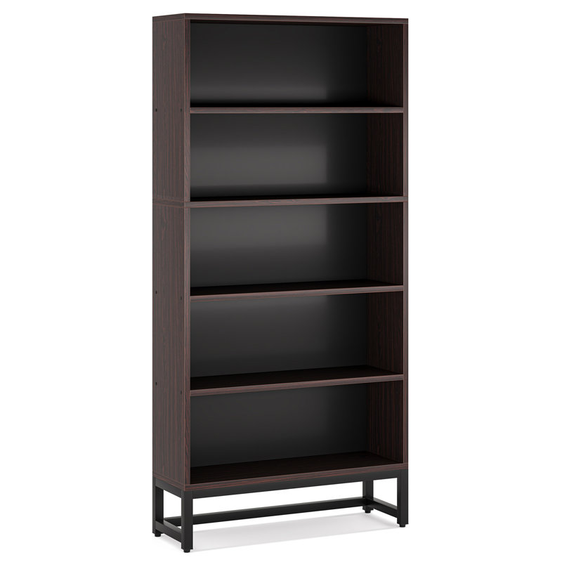 Organisateur de bibliothèque 70,87 "à 5 niveaux en bois de santal pour salon, Cerisier naturel