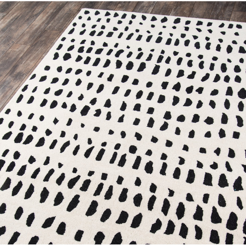 Dey Wool Geometric Area Rug in Off-White, Rectangle 8' x 10'