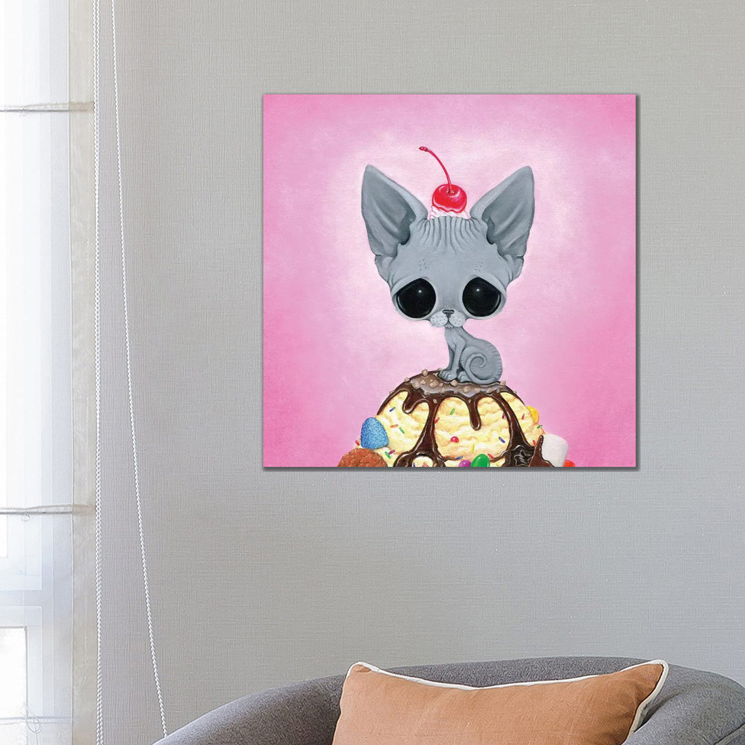 Kitty Please With A Cherry On Top von Sugar Fueled - Gallery-Wrapped Canvas Giclée