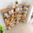 90Cm (35.43") Extended Size Freestanding Corner Bookshelf For Living Room, Bedroom, Home Office, Wooden Bookcase With Anti-Drop Panel And Anti Tipping Device, Open Storage Display Cabinet 5 Colors-1641387465