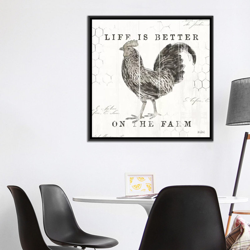 «Farmhouse Fresh III», impression sur toile, H 26 po x l 26 po x P 1,5 po, Toile avec cadre noir, Pas de tapis