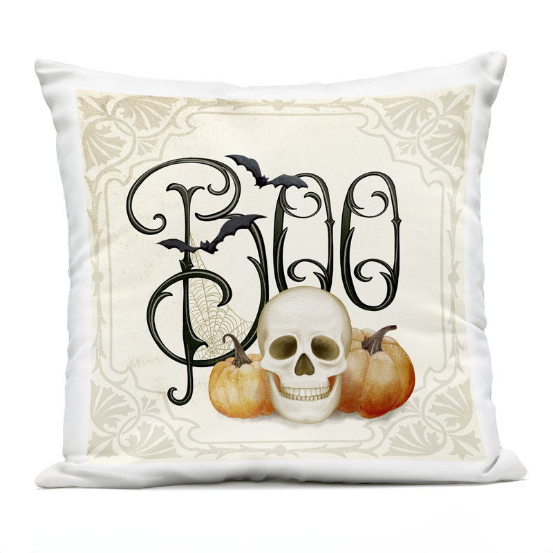 Something Wicked Boo Outdoor Printed Pillow design by Nicole Tamarin