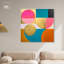 «Polygons», toile d'art rétro géométrique abstraite par Art Remedy-104337381-104337377