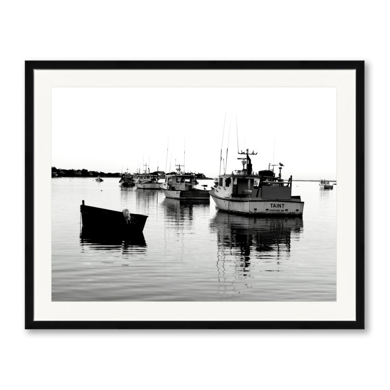 Fishing Boats Print by Alan Scherer, Black Framed Paper, 24" H x 30" W