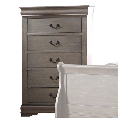 Commode rectangulaire 5 tiroirs Louis Philippe