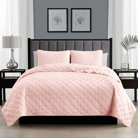Wayfair Basics® Microfiber Reversible Diamond Quilt Set