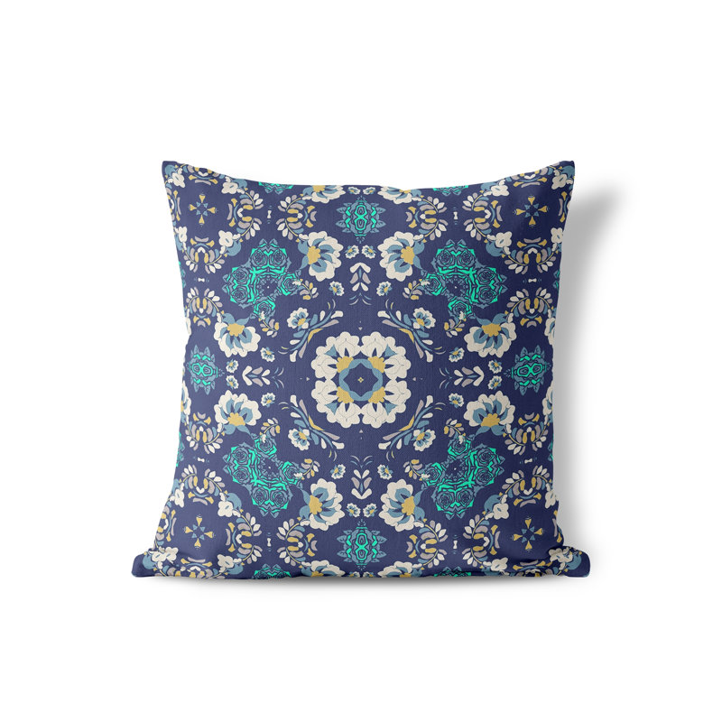 Housse de coussin décoratif en polyester, 18 po x 18 po, Bleu