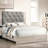 Modern Bedroom Queen Bed, Headboard In Gray And Cream, Stable Rubberwood Frame Cream Finish, Headboard,-905745136