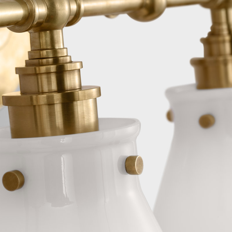 Parkington 4 - Light Vanity Light, White, Antique Burnished Brass