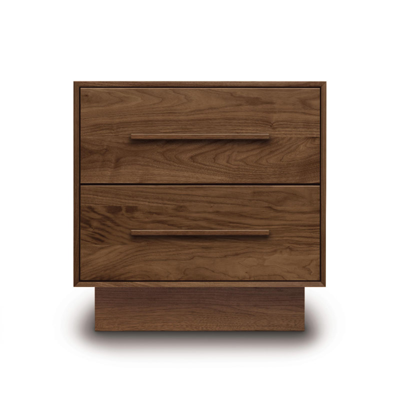Moduluxe 2 - Drawer Solid Wood Nightstand, Natural Walnut