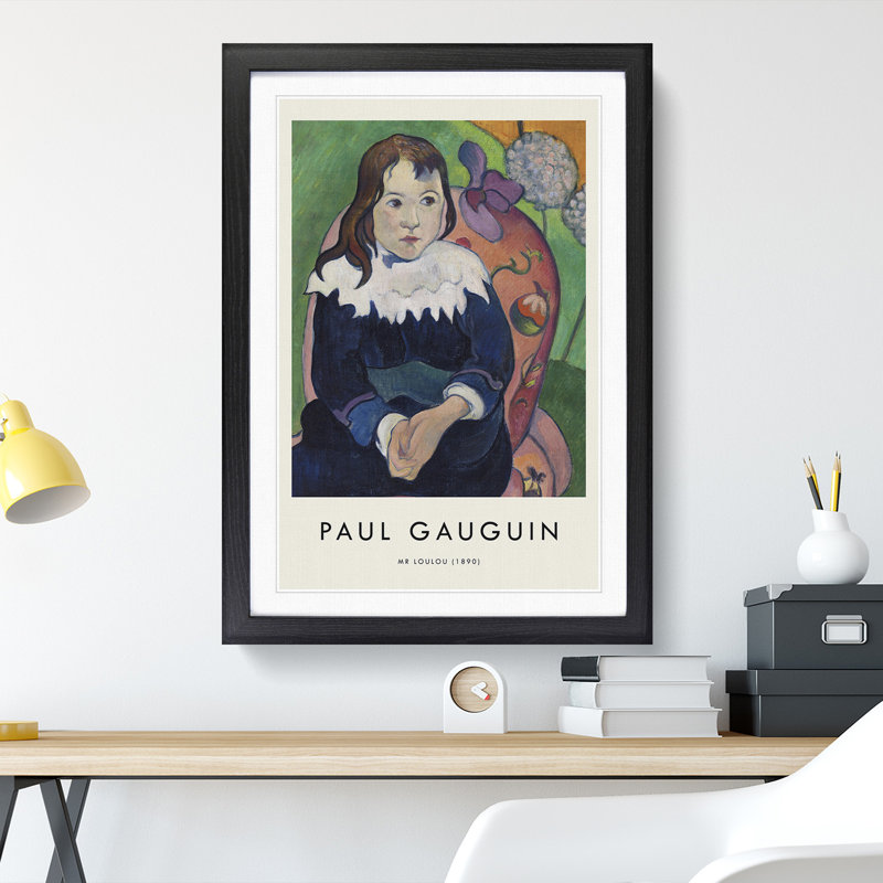 Portrait of a Child Print by Paul Gauguin - Picture Frame Painting, Black Framed, 36cm H x 27cm W x 2cm D