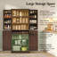 Armoire de rangement pour garde-manger High Steel avec grand comptoir, tablettes réglables et crochets-129598155