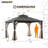 Sunjoy Hardtop Gazebo 11 x 13 ft. Outdoor Patio Black Anti-Rust Aluminum Frame Gazebo, Double Tiered Gazebo with Ceiling Hook and Mesh Netting