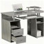 Bureau d'ordinateur complet avec rangement, gris