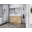 Meuble-lavabo autoportant 48 po avec lavabo en résine blanche et 3 portes d'armoire à fermeture en douceur