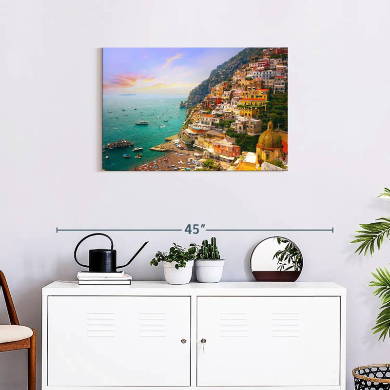 Gillard, village animé de Positano, H 20 po x l 30 po