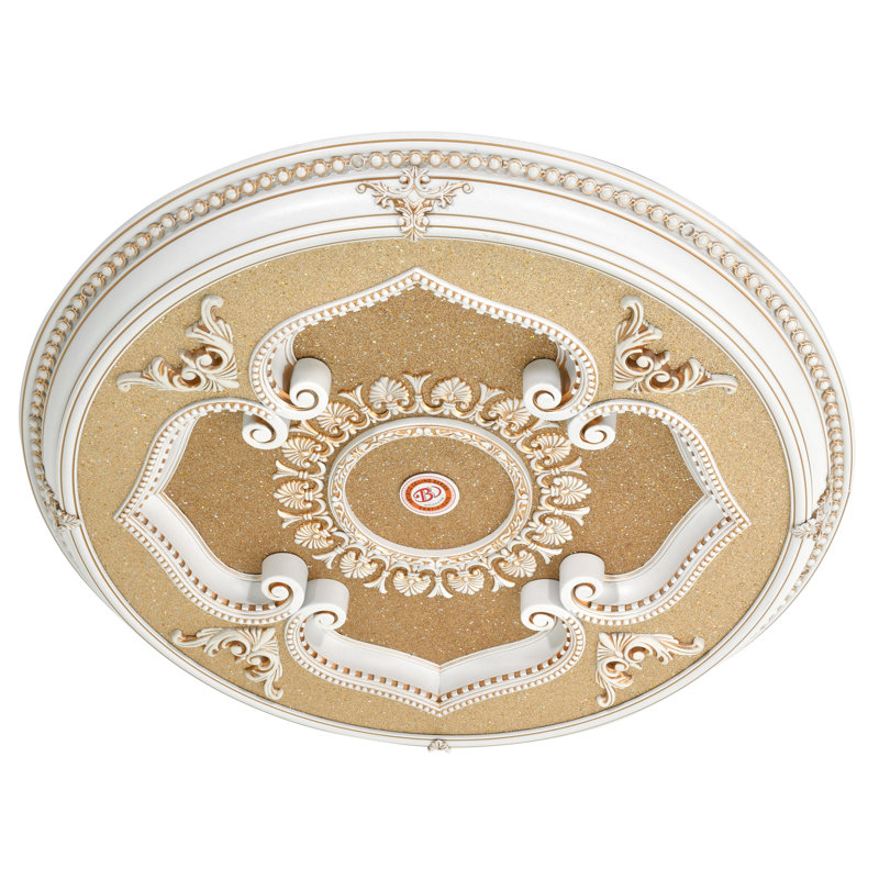 Médaillon de plafond trèfle doré à quatre feuilles