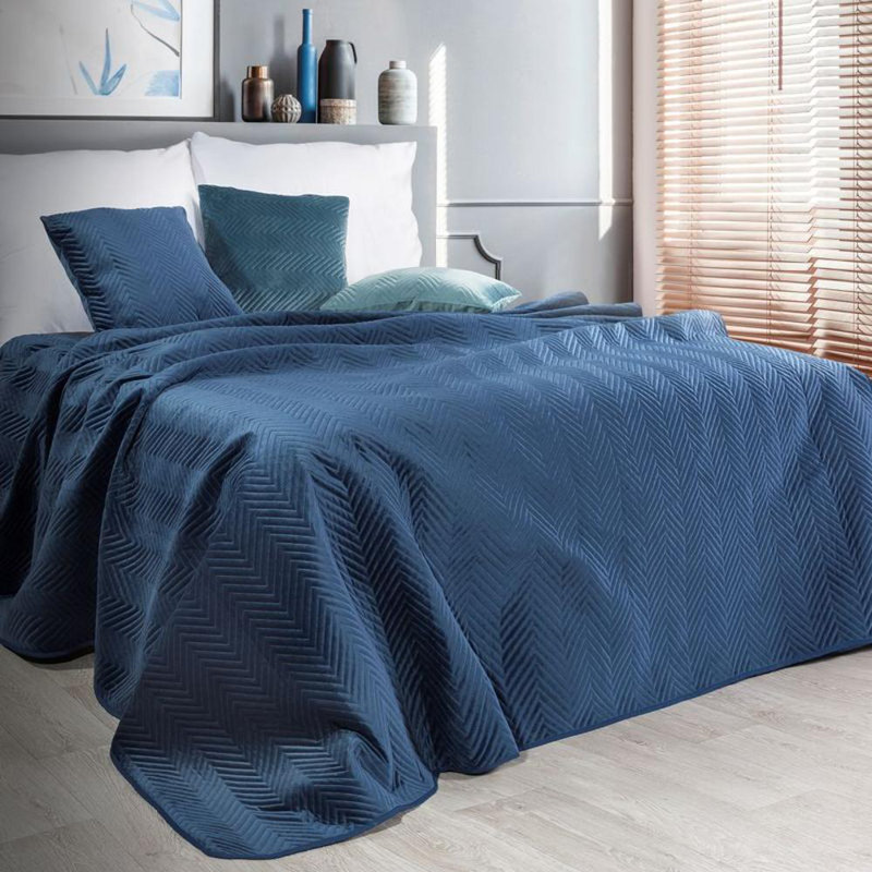 Gatik Polyester Solid Colour Bedspread, W230 x L260cm, Dark Grey