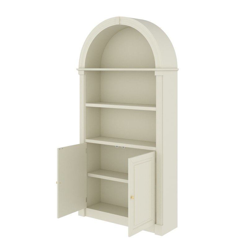 Arc-Shaped Cabinet With Open Shelves