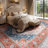 5x7 Blue Machine Washable Faux-Wool Vintage Floral Indoor Area Rug-1310997719-1328759843