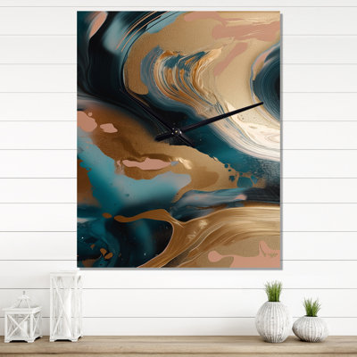 Jalayiah - Abstract Marble Modern Wall Clock