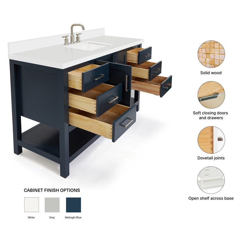Magnolia Bath Vanity Rectangular Basin S061SWQ, Midnight Blue, Rectangular