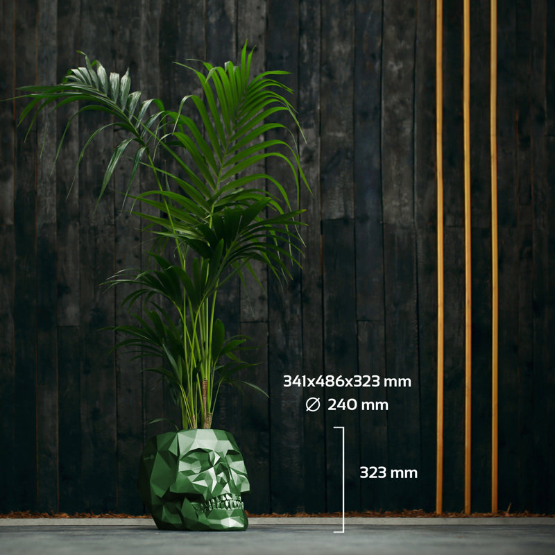 Handmade Pot Planter, Green Metallic