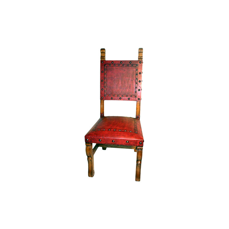 Tylersburg Upholstered Side Chair, Red Genuine Leather